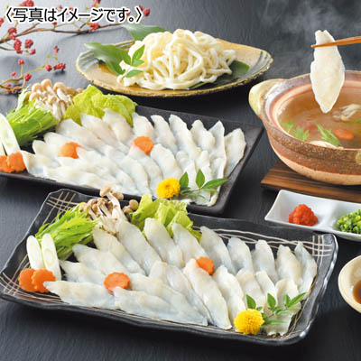 <ヤマモ水産>天然ふぐしゃぶしゃぶ鍋・うどん付きセット(3~4人前)