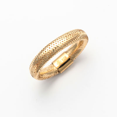 18金イエローゴールド　メッシュ　フリーサイズフリーリング