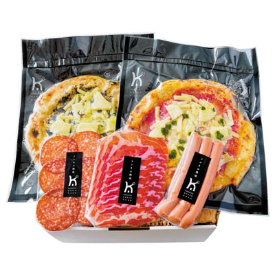 ＜唐津くん煙工房＞ナポリ風石窯ピザと熟成ハムセット