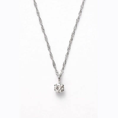 プラチナダイヤモンドネックレス0.08ct