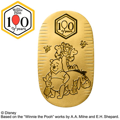 Disney 「くまのプーさん」100周年記念/純金小判　50g