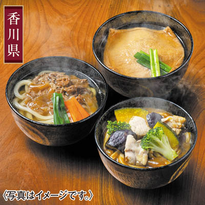 ＜うどん本陣山田家＞レンジで簡単　３種の個食讃岐うどんセット