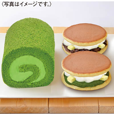 ＜京都・東山茶寮＞宇治抹茶ロールケーキとあんバターどら焼き