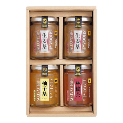 ＜セゾンファクトリー＞生姜茶＆果実茶４個詰合せ